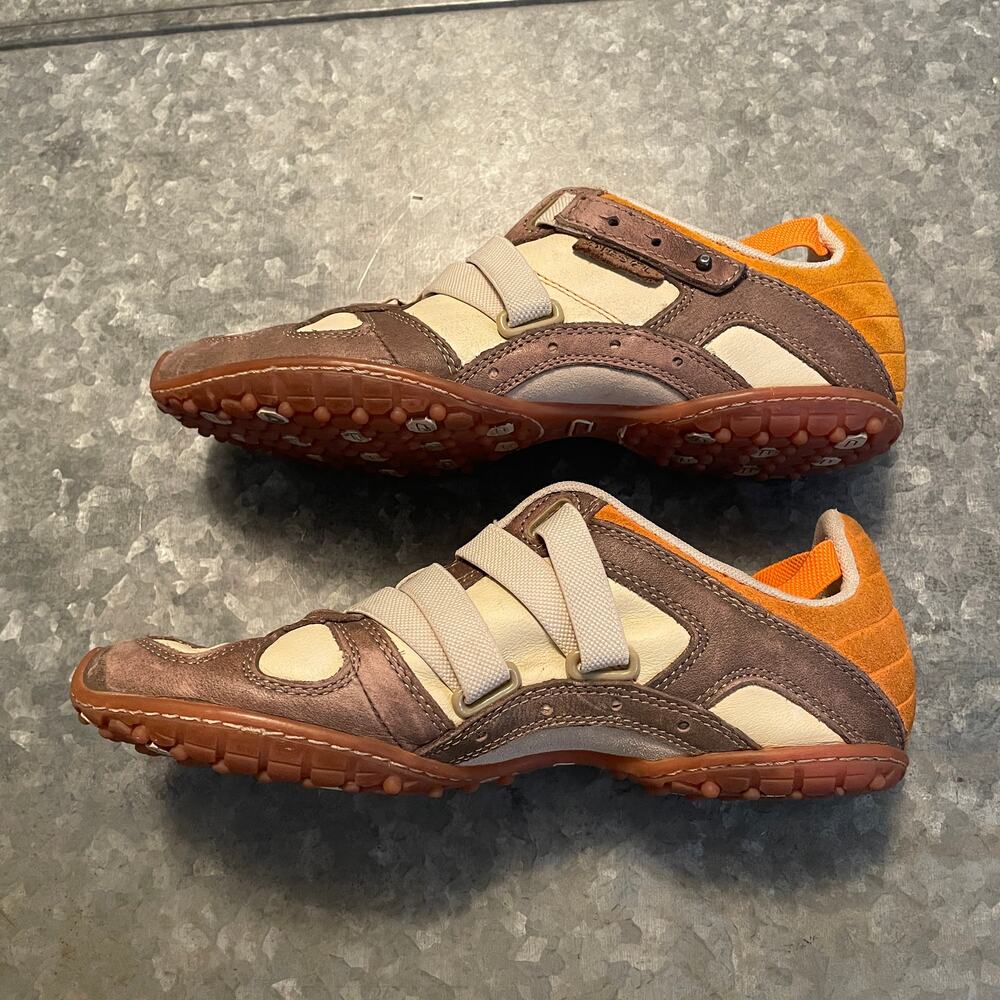 Diesel Moslette Low Top Shoes Sneakers Womens 7.5 Brown Cream Orange Vintage Y2K - Picture 5 of 10